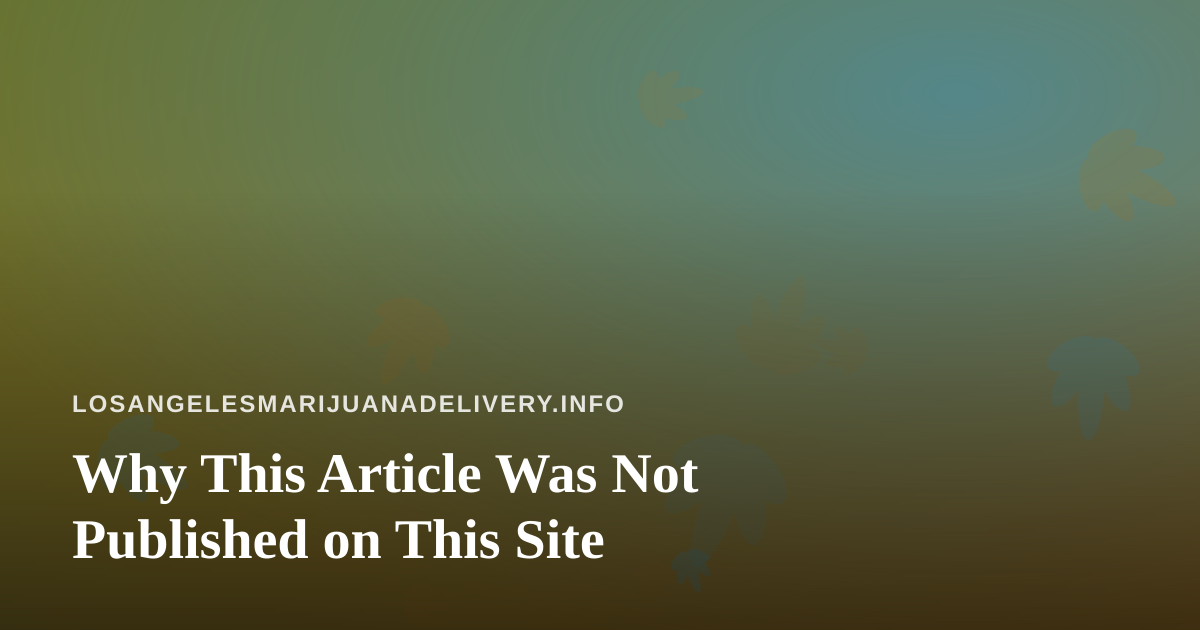 Why This Article Was Not Published on This Site